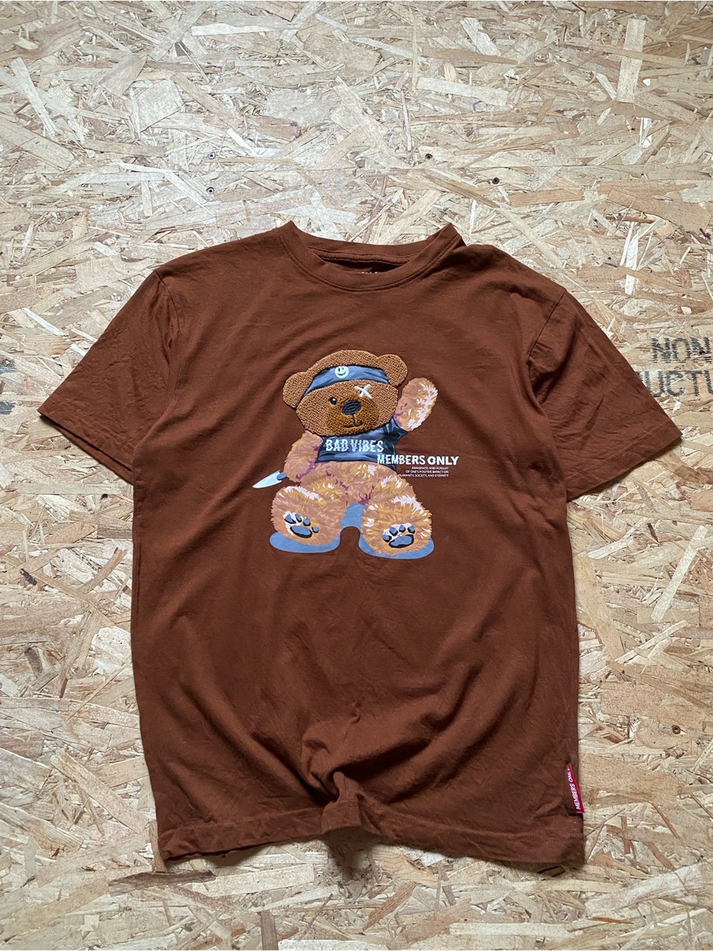 Members Only Brown Teddy Bear Graphic Tee